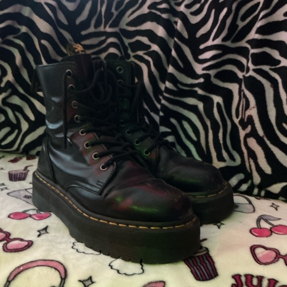 Dr. Martens Shoes - Dr. Martens Black Combat Moto Boots with Platform Sole